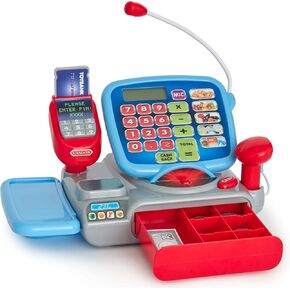 Casdon Supermarket Till | Interactive Toy Shopping Till For Children Aged 3+ | Includes Working Calculator, Microphone, Scanner & More