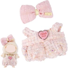 17cm Clothes Set for Doll (4Pcs) , Handcrafted Dress up Unique Overalls Set & Style Hat Cute Clothes for 17cm Doll Accessories Suit, Cute Clothes for Pop Mart Doll Not Included