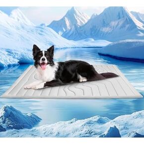 Dog Cooling Mat, Reversible Self Cooling Pad for Dogs (Cool & Warm), Durable & Machine Washable, Pet Cooling Mat for Dogs Cats - Keep Your Pet Cool and Comfy in Summer (Grey Medium 36" x 23")