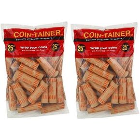 ATB 72 Pcs Preformed Quarter Tubes Paper Coin Wrapper Shotgun Roll