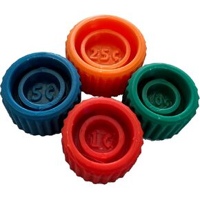 Coin Roll Crimpers (US Small Set: Penny, Nickel, Dime, Quarter, ABA Color) – with Drill Adapters