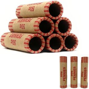 NF STRING & SON 150 Preformed Crimped End Penny Coin Wrappers