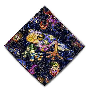 Dan Morris - Frog Psychadelic Diamond Tapestry Wall Hanging, Choose size