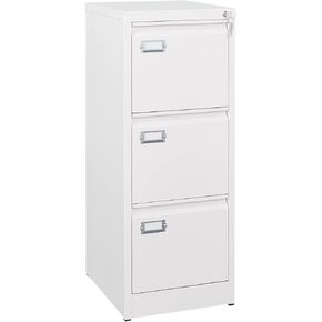 4 Drawer File Cabinet, Vertical Filing Cabinets with Lock, Metal File Cabinets for Home Office, Anti-Tip 4 Storage Drawers for Letter/Legal/A4/F4 Size (Assemble Required, Black)