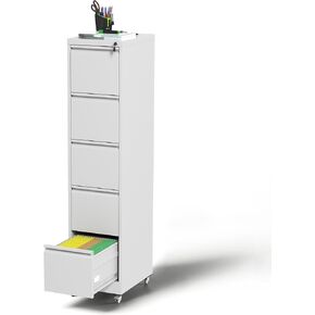 3 Drawer Mobile File Cabinet, Under Desk File Cabinet,Metal Filing Cabinets with Lock for Home Office Organizer Letter/Legal/A4,Require Assembly (Black)