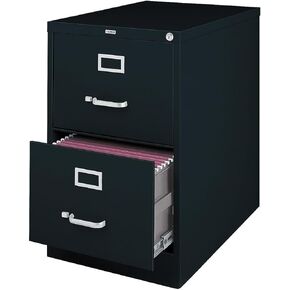 Staples 2-Drawer Vertical File Cabinet, Legal Size Documents, Lockable, 26.5" D x 15" W x 28.39" H, Black