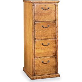 Martin Furniture Huntington Oxford 4-Drawer File Cabinet, Burnish Finish, Fully Assembled