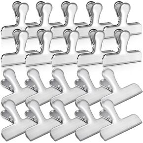 Bag Clips, 10 Pack Stainless Steel Chip Clips for Food, Food Clips Heavy Duty Clamp Clips Kitchen Clips Snack Clips for Office Kitchen Home