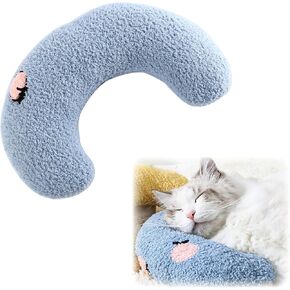 Little Pillow for Cats, Ultra Soft Fluffy Pet Calming Toy Half Donut Cuddler, U-Shaped Pillow for Joint Relief Pet Cervical Protection Sleeping Improve Machine Washable
