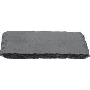 Reptile Basking Platform, Square Tortoise Habitat Slate, Turtle Feeding Slate, Habitat Decor Accessories for Crested Gecko Lizard, Gray Black