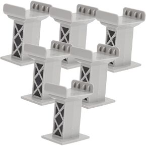 Toyvian 6pcs Train Pier Track Track Toy Toy Train Train Train Toar Accessories Train Track Scarway يدعم كتل دعم القطار التي تدعم جسر القطار من البلاستيك تلسكوبي