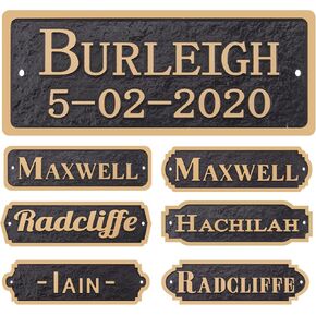 Acrylic Horse Stall Name Plate, 2.4" x 8" Personalized Stall Signs, UV Protected, Custom Pet Name Sign, All Weather Adhesive, Mounting (Gold, Style 2)