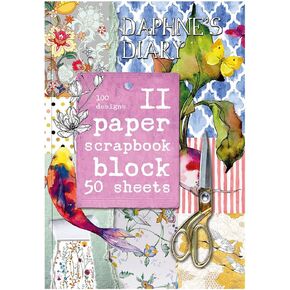 Daphne's Diary Scrapbook II | 50 Pages with 100 Beautiful Designs | Vintage Scrapbooking Kit with Paper & Craft Supplies | Perfect for Self-Care, Junk Journaling, and Creative Projects