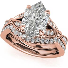 2CT-4CT Marquise Cut Cut Moissanite Wedding Ling for Women Solitaire Split Shank Bridal Ring Handmade ، Promise Proming for Her (2 CT ، Yellow) in Saudi Arabia