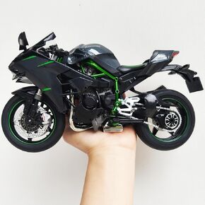 1: 9 نموذج دراجة نارية لـ Kawasaki Ninja H2 Metal Die-Cast Motorycle No Assembly مطلوبة Mini Moto Gift for Come （Black）