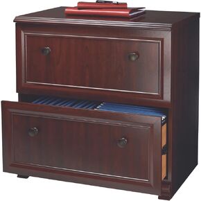 Realspace® Broadstreet 29-1/2"W x 19"D Lateral 2-Drawer File Cabinet, Cherry