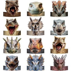24pcs Dinosaur Party Hats, Birthday Hats For Dinosaur Decorations Favors, Dino Jungle Theme Party Birthday Supplies