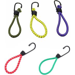 GALPADA 5Pcs Outdoor Elastic Cord Hook Stretchable Camping Accessory for Securing Tents Canopies Gear Durable Pull Rope for Camping Hiking More