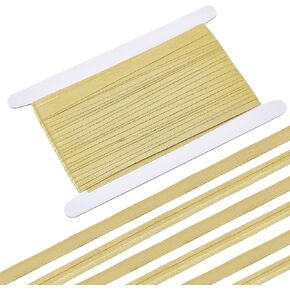 BENECREAT 27.34 Yards Single Fold Bias Tape, 0.6Inch Wide Gold Bias Binding Tape Hemming Tape for DIY Garment Sewing, Seaming, Piping, Quilting
