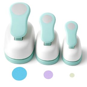 Koogel 3PCS Circle Hole Punch ، حجم مختلف （1 + 5/8 + 3/8 بوصة） من صياغة القطع القصوى ، تصاميم لوازم المكاتب ، صنع البطاقات ، ألبومات DIY ، الصور