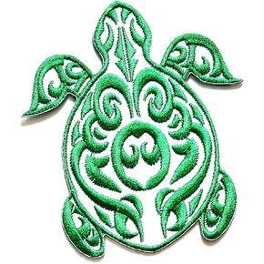 Nipitshop Patches Beautiful Design Green Sea Turtle Animal Cartoon Kids Patch Embroidered Iron On Patch for Clothes Backpacks T-Shirt Jeans Skirt Vests Scarf Hat Bag