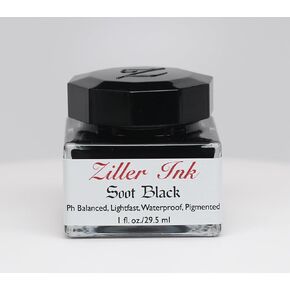 Ziller's Ink Soot Black Calligraphy Ink, 1oz (28ml) Jar