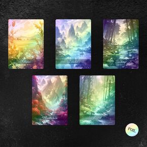 Proxy Cards for Magic The Gathering, Alternative Custom Art DIY Cards, Ink Style Basics,Foil