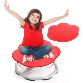 360° Cat Paw Sensory Spinning Chair for Kids – Wide Seat, Triangle Base for Stability – BPA-Free & Metal Build for Safe Balance Play – Boys & Girls Ages 3+ (Red)