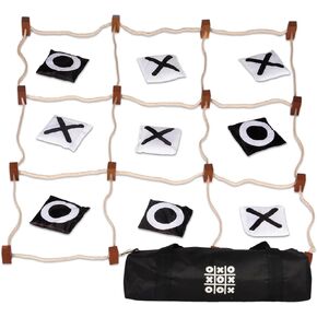 Giant TIC TAC TAK TOE Outdoor Games ، Bean Bag Troam for Kids and ComeNs ، 4ft × 4ft ، لعبة عائلة كبيرة في الفناء الخلفي ، بدون تجميع ، مسرحية داخلية في الهواء الطلق ، ألعاب العشب العملاقة المحمولة ، الإعداد الفوري