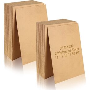 LDHHYH 50 Pack 11 x 17 Inch Book Board for Book Binding, 50pt (Point) Thick Binders Board Chip Board, Heavy Duty Chipboard Sheets Cardboard Sheets for Book Binding Materials Cover