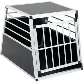 Transport Box 35 × 25 × 27 in, Aluminum Car Transport Box Travel for Dogs and Cats, Black and Silver