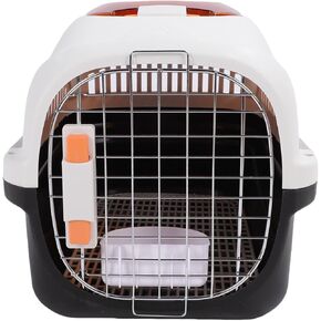 Airline Approved Pet Carrier, Plastic Dog Crate with Top Window & Handle, Detachable Travel Kennel for Cats Small Dogs (Black)