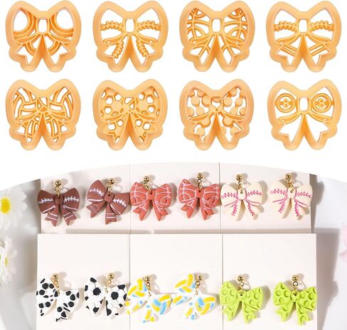 قواطع طين مستوحاة من Puocaon Sports - 8 PCS Bow Shape Shape Clay Clay Clay for أقراط تصميم المجوهر in Saudi Arabia