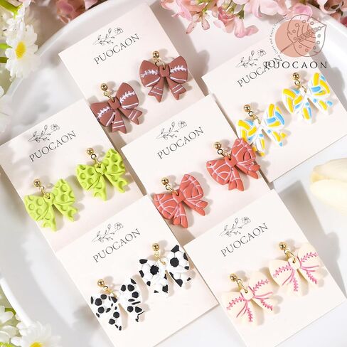 قواطع طين مستوحاة من Puocaon Sports - 8 PCS Bow Shape Shape Clay Clay Clay for أقراط تصميم المجوهر in Saudi Arabia