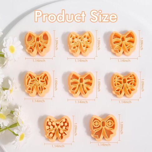قواطع طين مستوحاة من Puocaon Sports - 8 PCS Bow Shape Shape Clay Clay Clay for أقراط تصميم المجوهر in Saudi Arabia