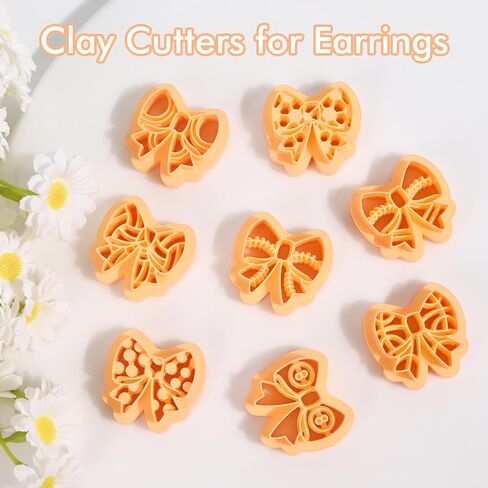 قواطع طين مستوحاة من Puocaon Sports - 8 PCS Bow Shape Shape Clay Clay Clay for أقراط تصميم المجوهر in Saudi Arabia