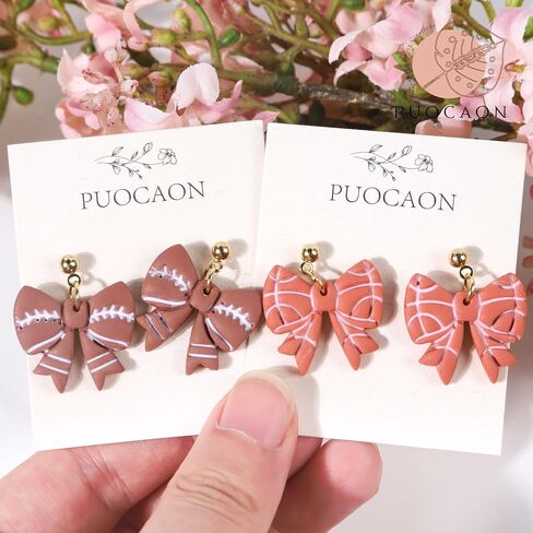 قواطع طين مستوحاة من Puocaon Sports - 8 PCS Bow Shape Shape Clay Clay Clay for أقراط تصميم المجوهر in Saudi Arabia