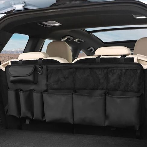 منظم صندوق السيارة، منظم تخزين السيارة مع مقصورات للأحذية، منظم متعدد الأقسام قابل للطي للسيارة، سيارات الدفع الرباعي، السيدان، الشاحنة، مع حقيبة مقاومة للماء مجانًا، مقبض من الألومنيوم in Kuwait
