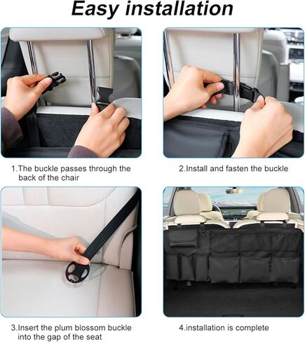 منظم صندوق السيارة، منظم تخزين السيارة مع مقصورات للأحذية، منظم متعدد الأقسام قابل للطي للسيارة، سيارات الدفع الرباعي، السيدان، الشاحنة، مع حقيبة مقاومة للماء مجانًا، مقبض من الألومنيوم in Kuwait