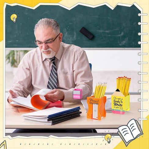 2 Pcs Pencil Shaped Pencil Holder Sharp and Dull Pencil Holder Wooden Pencil Dispenser Pencil Storage Organizer for Back to School Teachers Classroom Management Organization in Kuwait