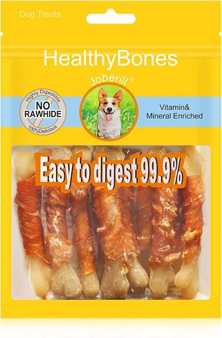 UrbanX HealthyBones Rawhide Free Healthy Foods for Welsh Springer Spaniel and Other Med Sporting Dogs, Chicken Wrapped Sticks Dog Foods, Soft Chewy Foods for Training Rewards, 7 Count in Saudi Arabia