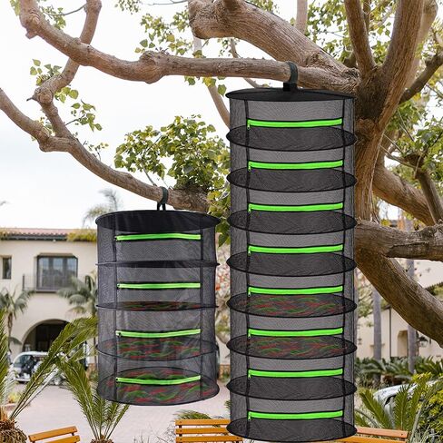 Drying Rack Net Dryer 4 Layer 2ft Black W/Green Zippers Hydroponics Drying Rack Herbs for Plant Bud Seed,Plant Racks for Weed,Mesh Hanging Plant Dry,Herb Dry,for Garden Outdoor Bud Tea in Saudi Arabia