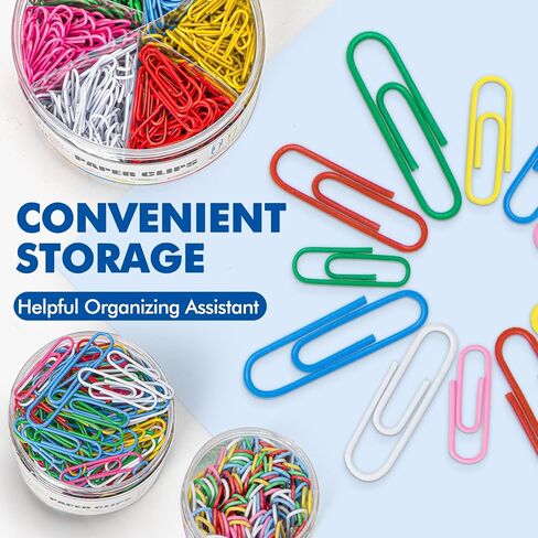 1800 Paper Clips Assorted Sizes Large, Medium and Small, Durable and Rustproof, Paperclips for Office School and Personal Use, Office Supplies Document Organizing (50mm, 33mm, 28mm) (Silver) in Saudi Arabia
