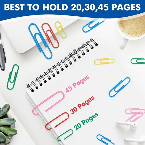 1800 Paper Clips Assorted Sizes Large, Medium and Small, Durable and Rustproof, Paperclips for Office School and Personal Use, Office Supplies Document Organizing (50mm, 33mm, 28mm) (Silver) in Saudi Arabia