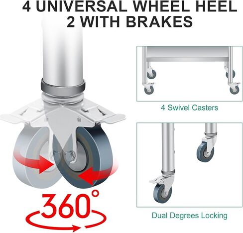طاولة الإعدادية من الفولاذ المقاوم للصدأ ، 60 × 24 بوصة ، مع باكسبلاش ، ونفس قابلة للتعديل ، طاولة شاقة تجارية مع قابلة للتعديل تحت الرف للاستخدام في الهواء الطلق ، والمطاعم ، والفنادق ، والأعمال in Kuwait
