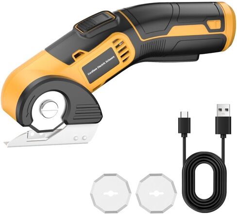 4PCS Rotary Cutter Replacement Blades Cordless Electric Scissors Cutting Blades Cardboard Rotary Cutter Blade Refill for Leather Fabric Package Carpet Plastic Box Cutting in Saudi Arabia