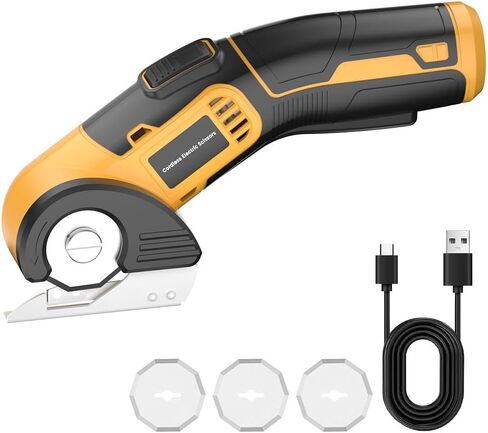 4PCS Rotary Cutter Replacement Blades Cordless Electric Scissors Cutting Blades Cardboard Rotary Cutter Blade Refill for Leather Fabric Package Carpet Plastic Box Cutting in Saudi Arabia