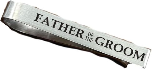 Father of the Groom Tie Clip- Personalized Tie Bar Wedding Stainless Steel Dad Personalized Laser Engraved Parent Wedding Gift For Him Tie in Saudi Arabia