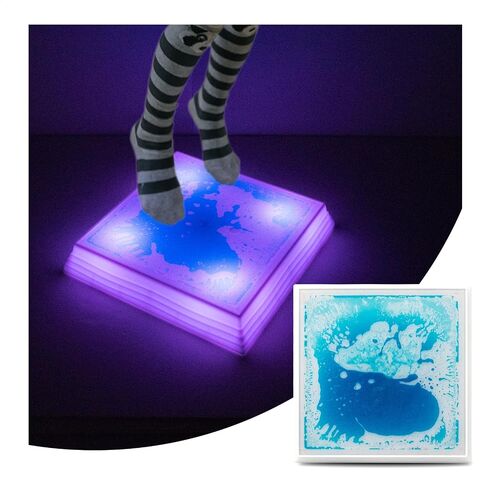 Art3d 12×12 Inch Sensory Interactive Blue Liquid Motion Tiles for Toddlers Kids & Adult - Touch Sensitive 7 Color Changing Flooring Tile for Home Décor, Indoor & Outdoor Activities, 1-Pack in Saudi Arabia