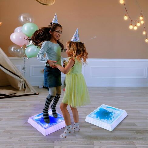 Art3d 12×12 Inch Sensory Interactive Blue Liquid Motion Tiles for Toddlers Kids & Adult - Touch Sensitive 7 Color Changing Flooring Tile for Home Décor, Indoor & Outdoor Activities, 1-Pack in Saudi Arabia